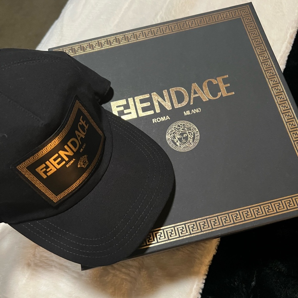 Fendace Black Cap with Gold Logo